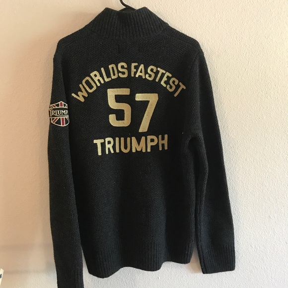 Lucky Brand Triumph Motorcycle Sweater 